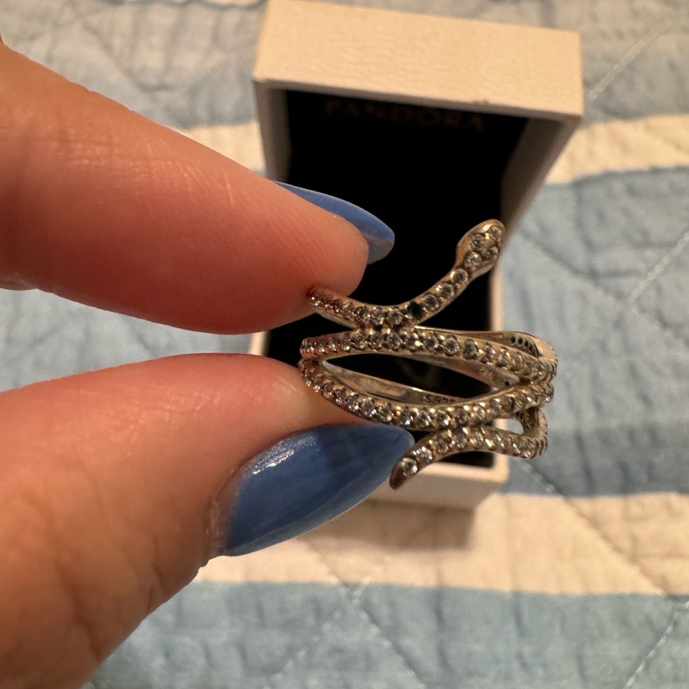 Pandora Silver Snake Ring - Picture 2 of 3